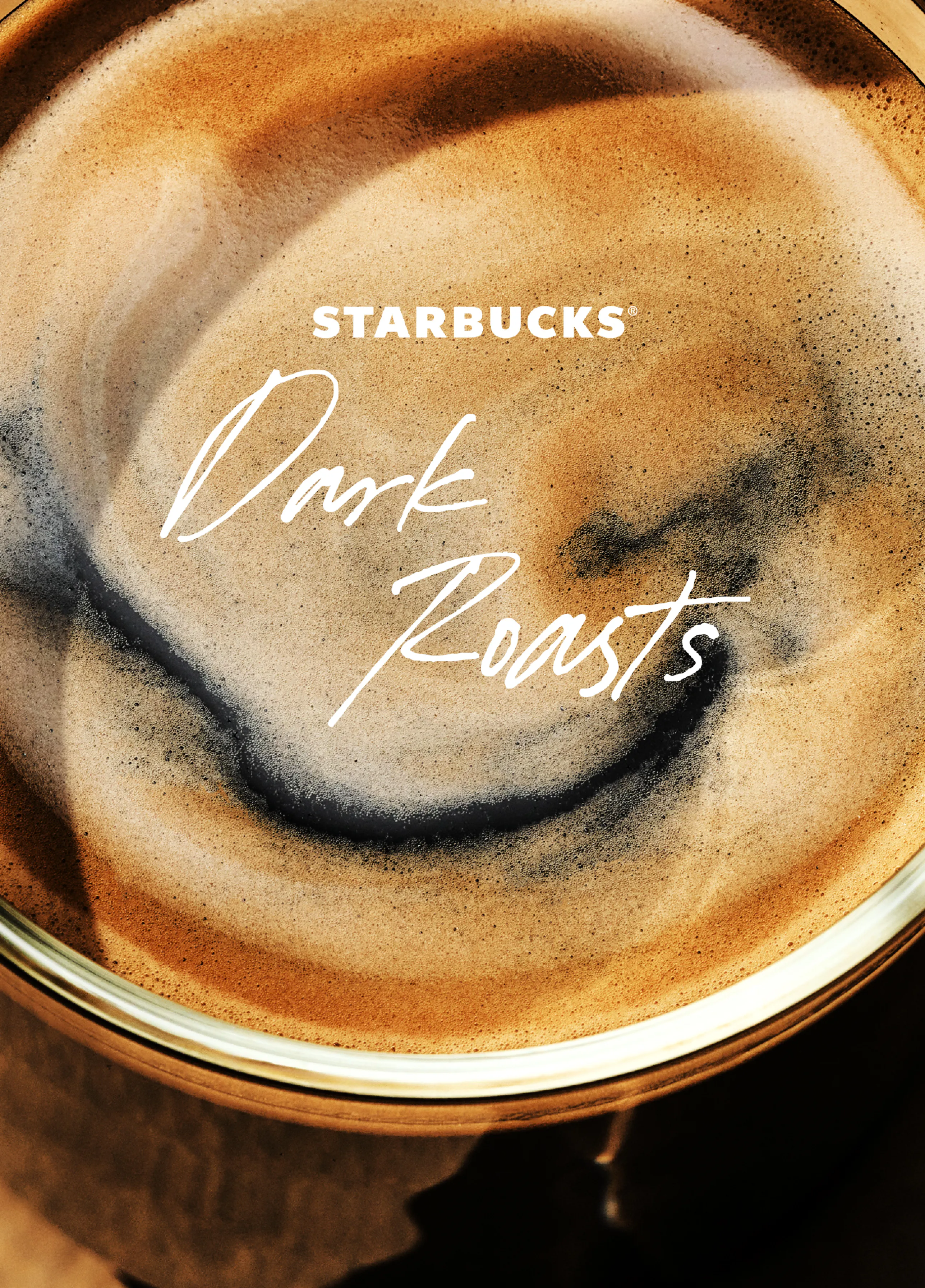 Closeup of a dark roasted brewed coffee